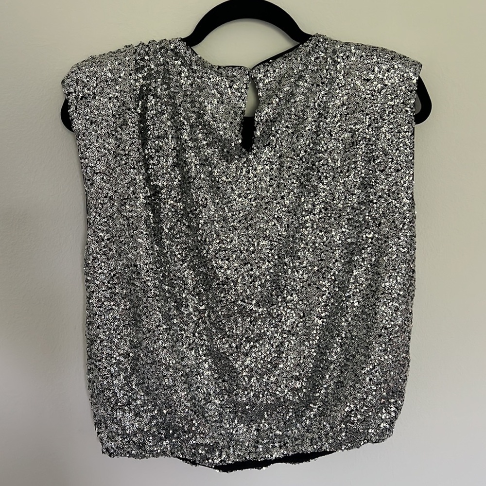 Express Sequin Rushed Top - Picture 5 of 6